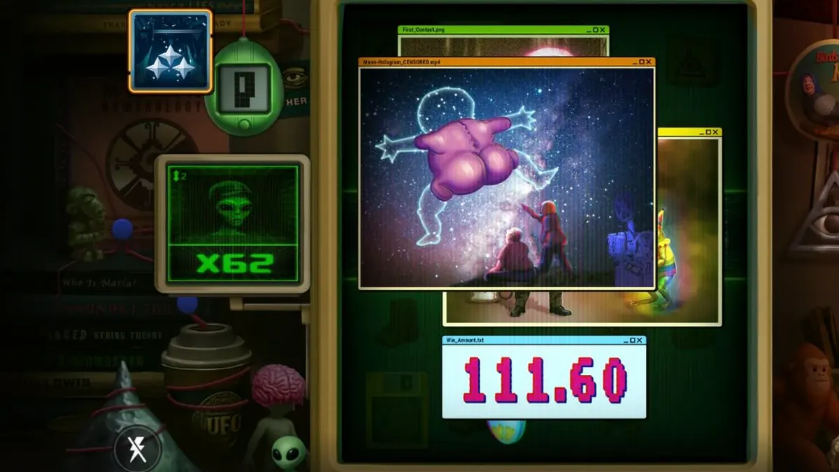 Tampilan layar utama slot Truth dengan tema konspirasi retro